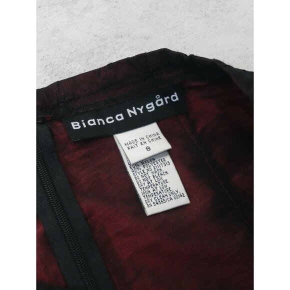 Vintage 90s Bianca Nygard Wine Red Floral Skirt - Picture 3 of 3